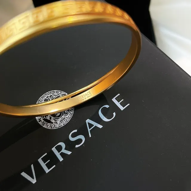 Versace Greca Odissea Medusa Head Gold-Tone Bangle Bracelet