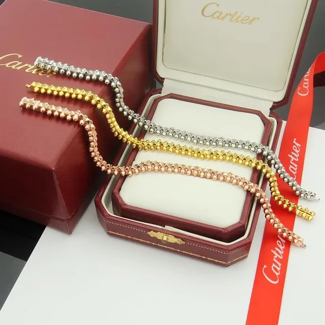 Cartier Juste un Clou Gold Silver Spiked Stud Links Articulated Chain Construction Bracelet