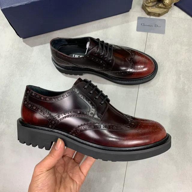 Dior Burgundy Brown Full Wingtip Brogue