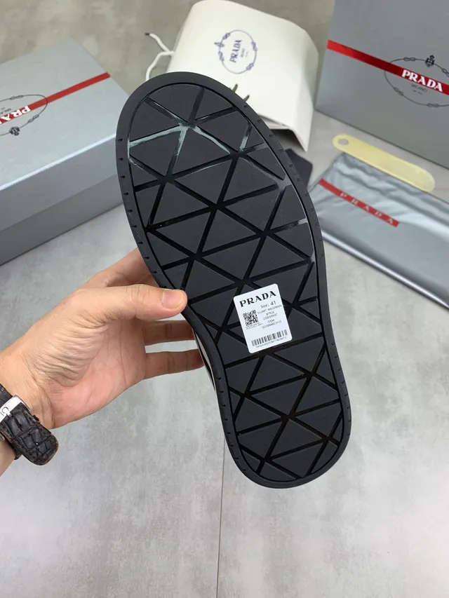 Prada Cloudbust White and Black Leather Lifestyle Sneakers