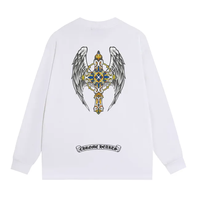 Chrome Hearts Winged Cross Graphic Black Long-Sleeve T-Shirt