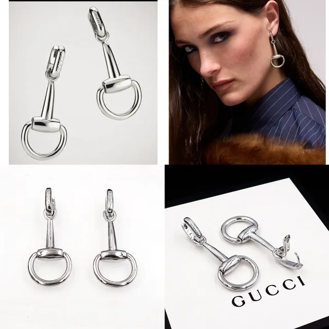 Gucci Horsebit 1955 Silver-Tone Horsebit Earrings