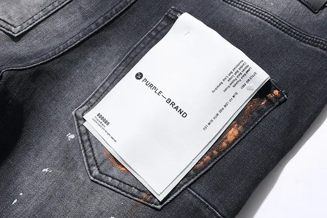 Purple Brand Distressed Paint-Splattered Slim-Fit Jeans