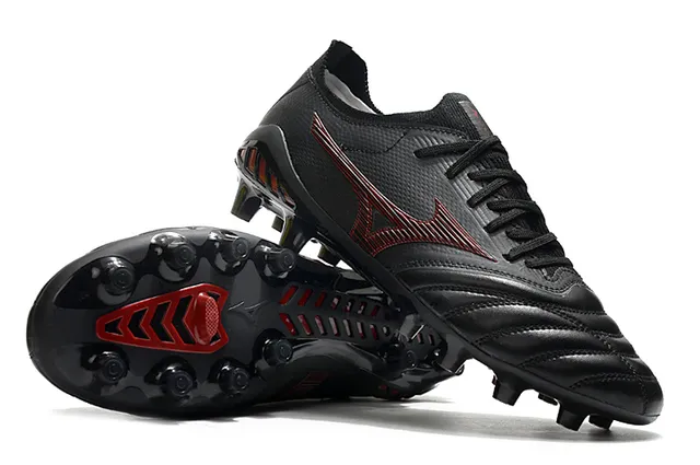 Mizuno Morelia Neo Black Red Firm-Ground Soccer Shoes
