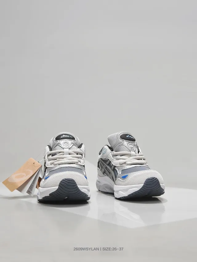 ASICS White Blue Midsole Mesh And Synthetic Overlay Chunky Sneakers