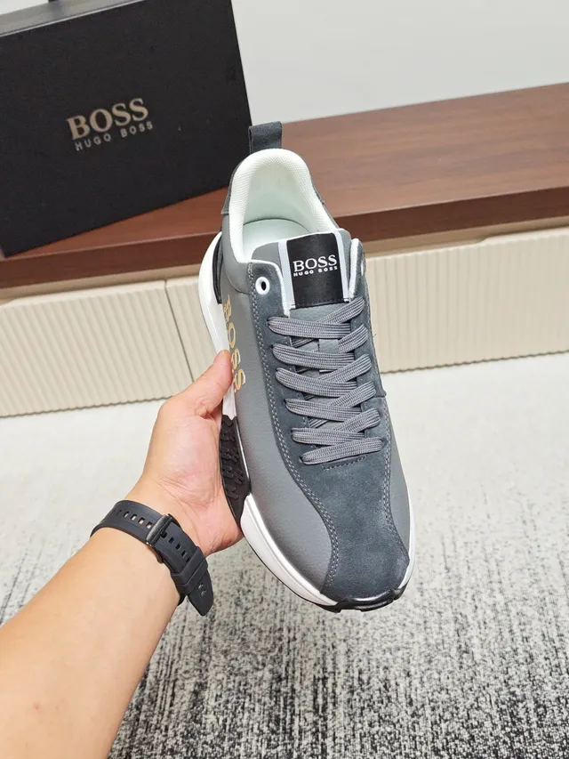 Hugo Boss Gray and White Lifestyle Sneaker