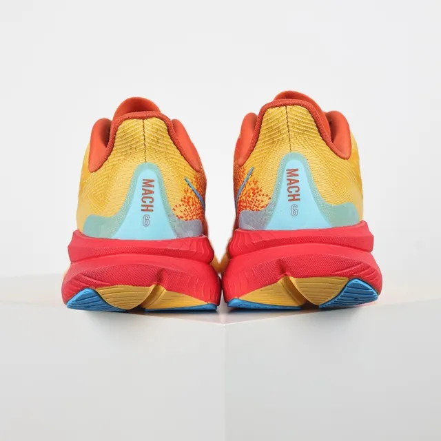 Hoka Yellow Red Knit Upper Gradient Midsole Running Shoes