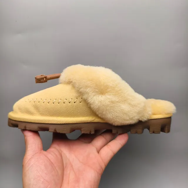 UGG Tasman Beige Shearling-Lined Suede Slippers