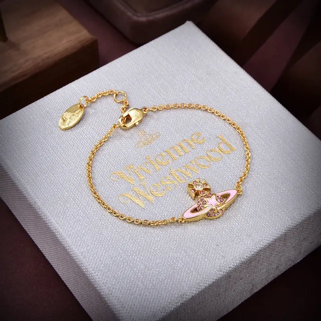 Vivienne Westwood Orb Pink Enamel Gold-Tone Necklace