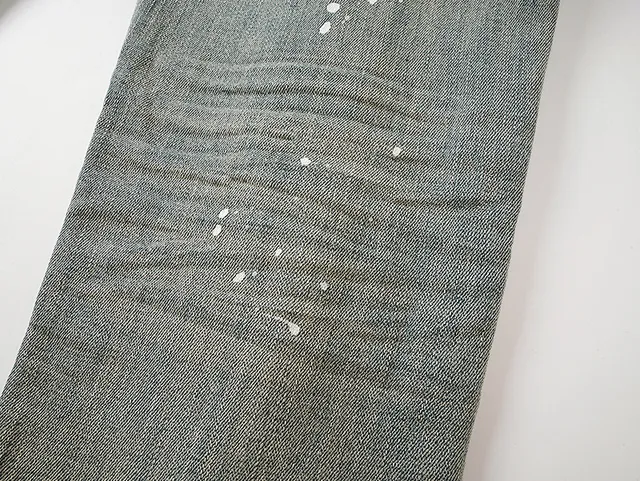 Purple Brand Distressed Paint-Splattered Slim-Fit Light Wash Jeans