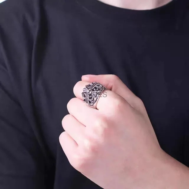 Chrome Hearts Scroll Motif Silver Ring