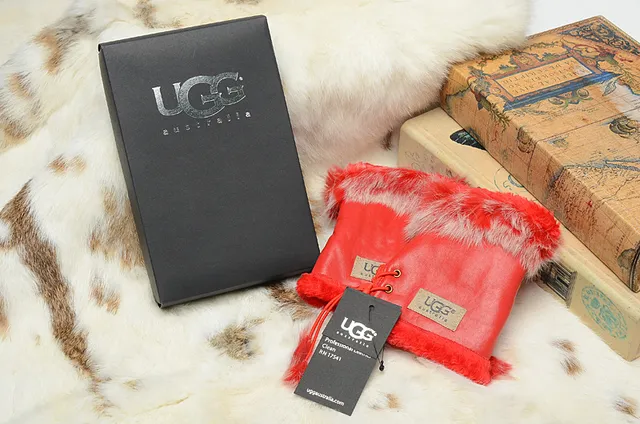 UGG Fur-Trimmed Leather Pouch Bucket Bag
