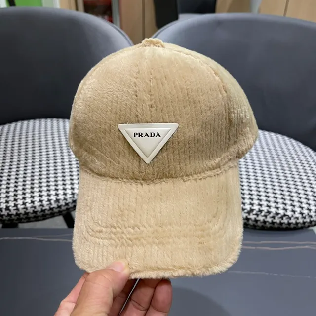 Beige Plush Corduroy Ear-Warming Headband Hat