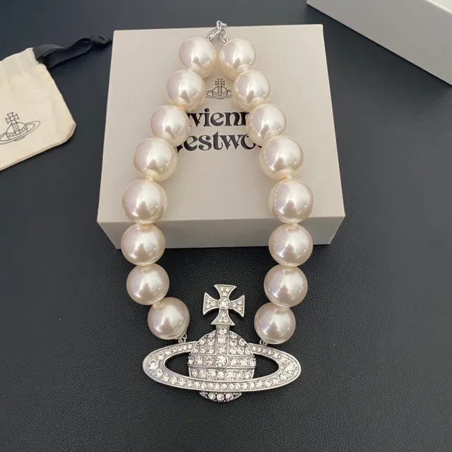 Vivienne Westwood Classic Orb Pearl Beaded Choker Necklace