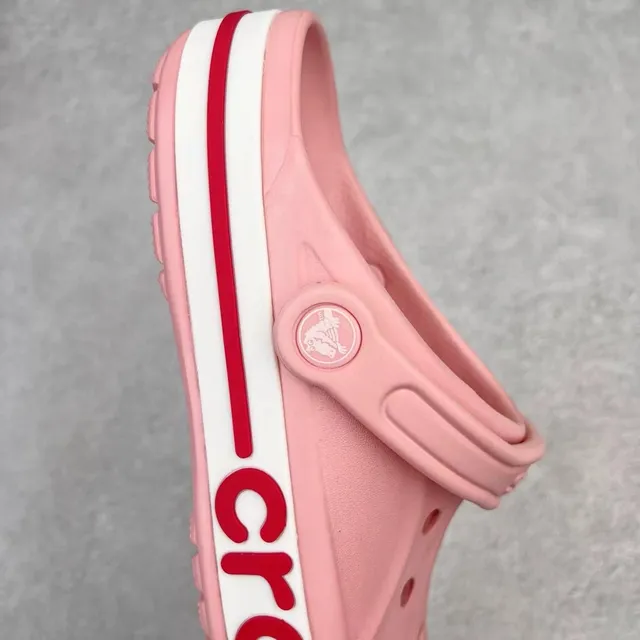 Crocs Classic Clog Pink Red Molded Foam Construction Ventilation Holes Clog