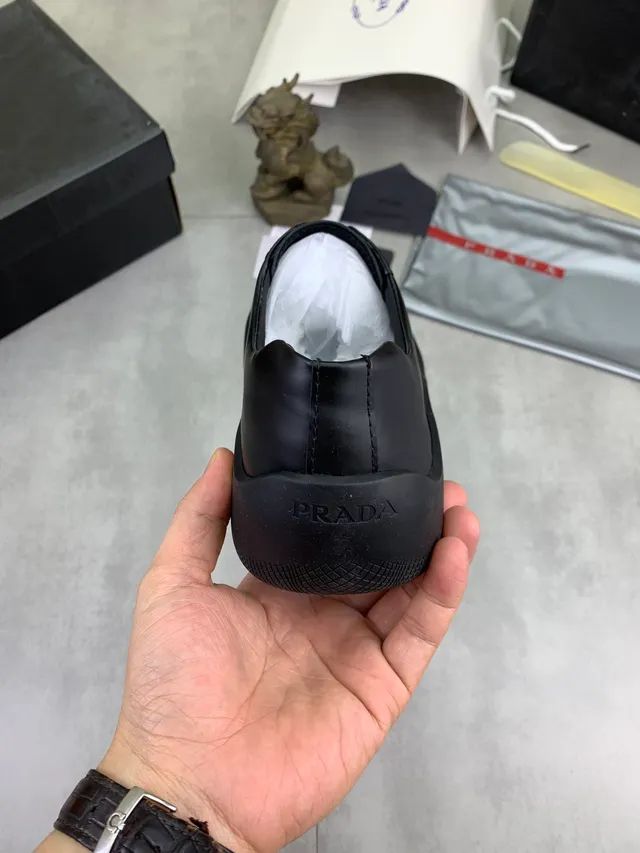 Prada Cloudbust Black Leather Oxford Shoes