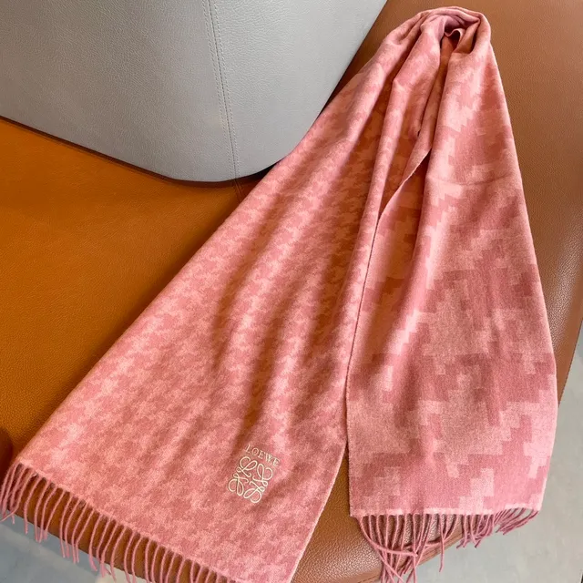 Loewe Anagram Monogram Pink Cashmere Scarf