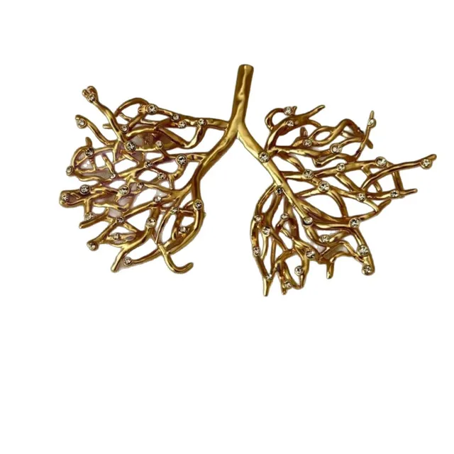 Gold-Toned Crystal Tree Brooch