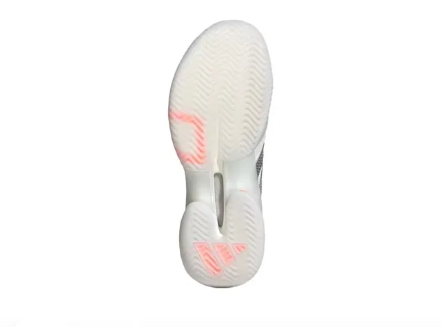 Adidas White Orange Breathable Mesh Upper Metallic Three-Stripe Overlay Sneakers