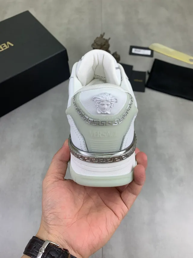 Versace Odissea White Embossed Greca Medusa Lifestyle Sneakers