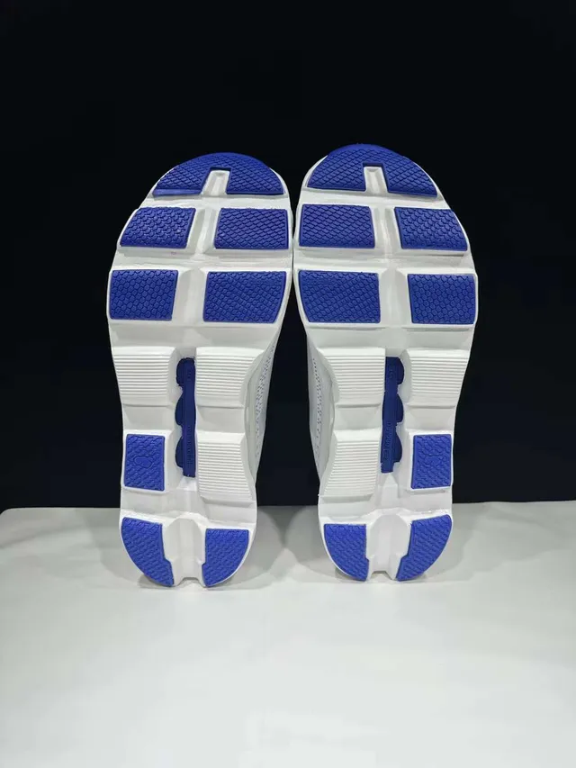 On Cloudmonster White and Blue Running Shoes