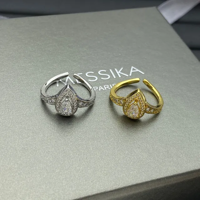 Messika Gold Silver Pavé-Halo Open-Band Ring
