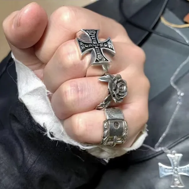 Enfants Riches Déprimés Iron Cross Black Enamel Ring