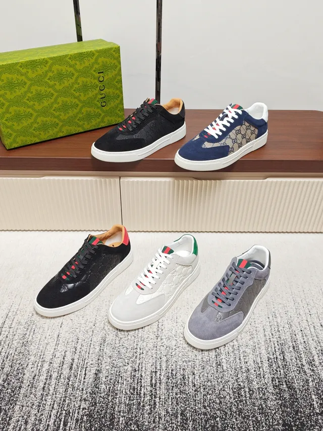 Gucci Black Quilted GG Suede Lifestyle Sneaker