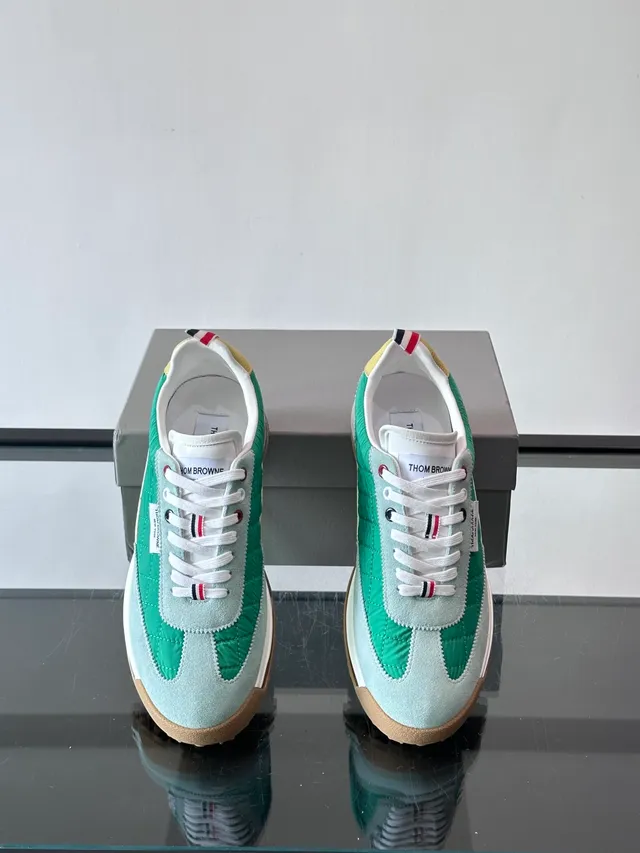 Thom Browne Quilted Green and Light Blue Lifestyle Sneakers