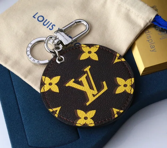 Louis Vuitton Monogram Canvas Key Holder Brown Yellow Circular Tote Bag