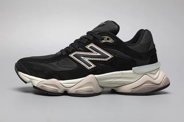 New Balance 9060 Black and Cream Lifestyle Sneakers
