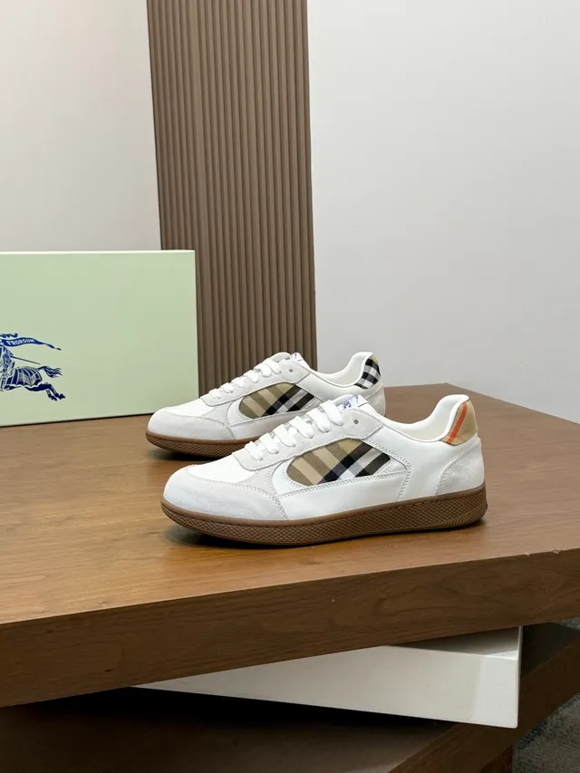 Burberry House Check Panel White and Gum Lifestyle Sneaker