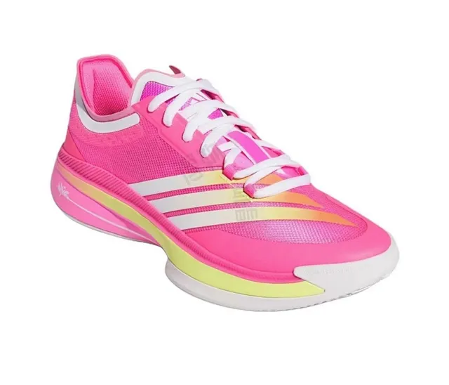 Adidas Pink Yellow Gradient Stripe Mesh Lifestyle Sneakers