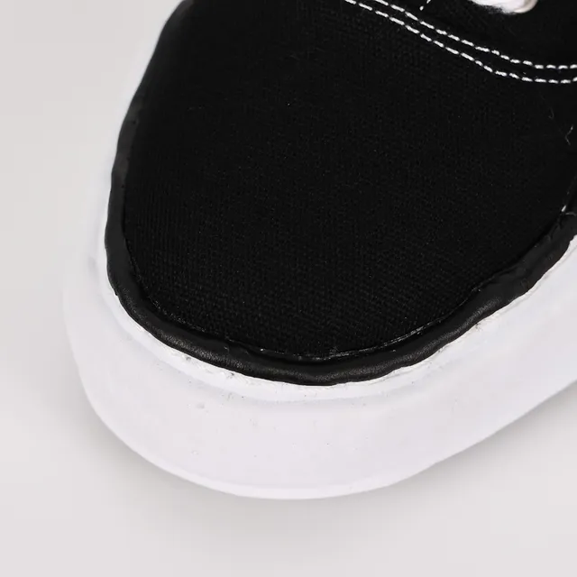 MMY Black White Canvas Upper Sculpted Midsole Sneakers