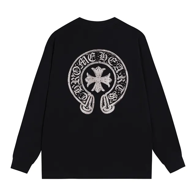 Chrome Hearts Circular Cross Graphic Black Long-Sleeve T-Shirt