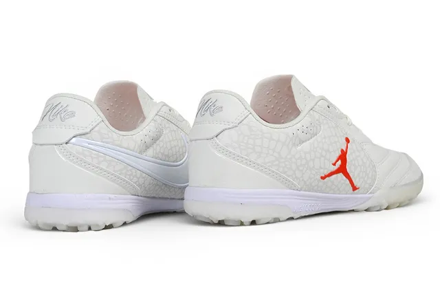 Air Jordan Turf Low-Top White and Red Turf Soccer Shoes