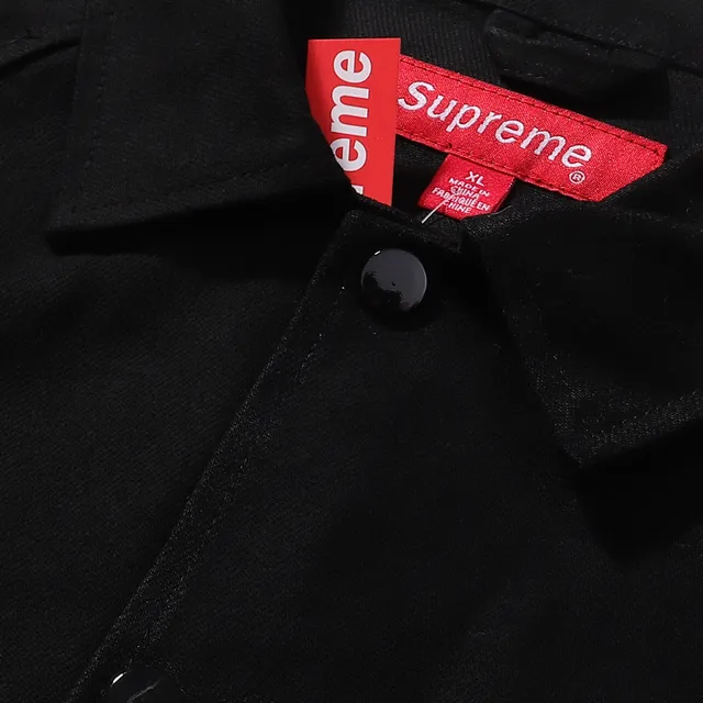 Supreme Coach Black White Collared Button-Front Jacket