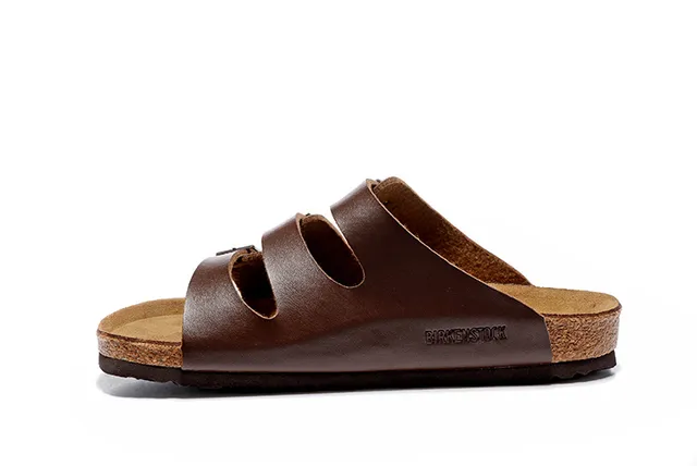 Birkenstock Arizona Brown Leather Three-Strap Casual Sandals