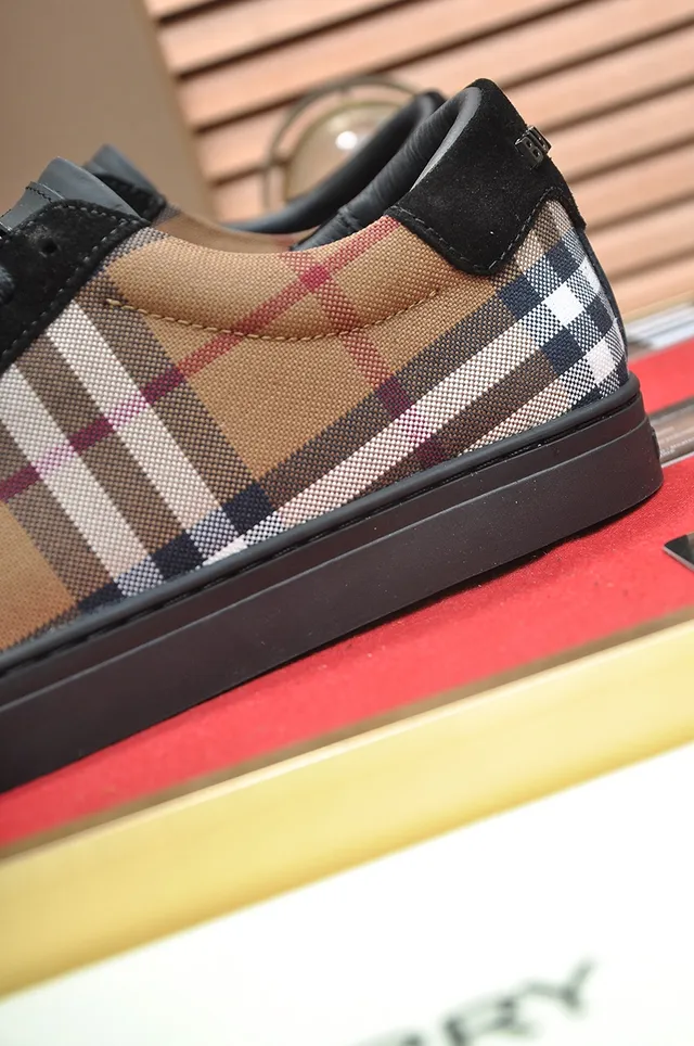 Burberry Nova Check Black Suede Low-Top Lifestyle Sneakers