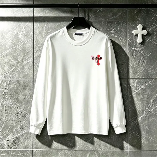Chrome Hearts Graphic Tee Black Multicolor Long-Sleeve Crewneck T-Shirt