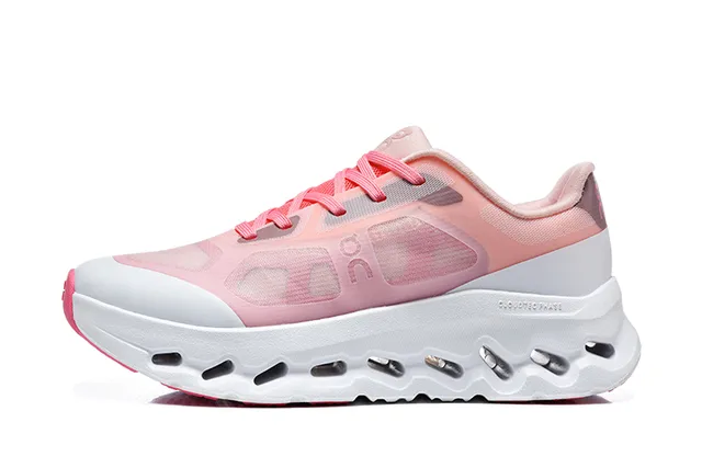 On Black White Engineered Mesh Upper Open Hexagonal CloudTec Pods Running Shoes