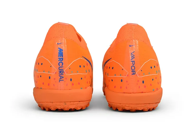 Nike Orange Blue Knit Upper Speckle-Print Overlay Turf Soccer Shoes