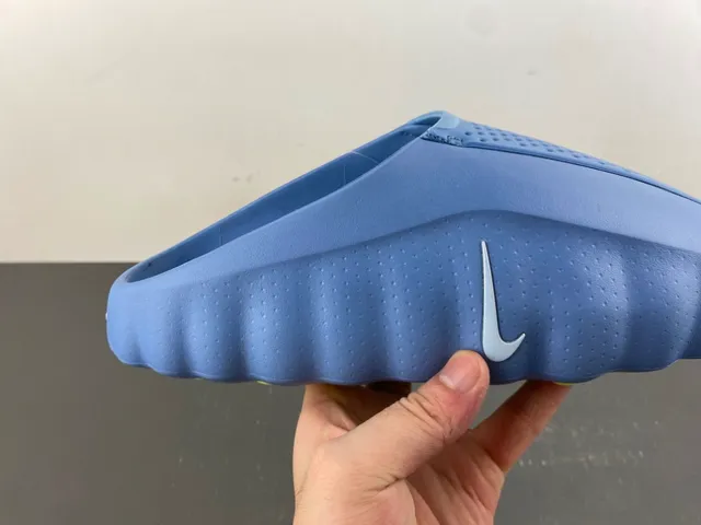 Nike Blue White Molded Foam Perforated Upper Slippers
