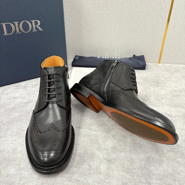 Dior B27 Black Brogue Ankle Boots