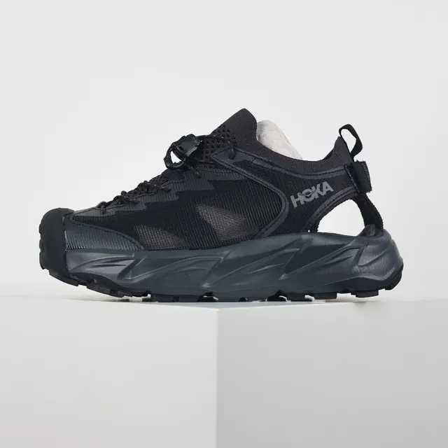 Hoka Black Open-Heel Hybrid Trail Sneaker