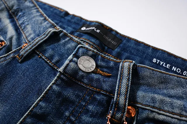 Purple Brand Distressed Slim-Tapered Blue Jeans