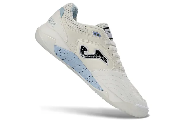 Joma Flex Beige Blue Perforated Leather Upper Speckled Light Midsole Lifestyle Sneakers
