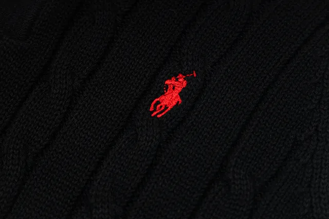 Polo Ralph Lauren Beige Navy Cable-Knit Sleeveless Polo Shirt
