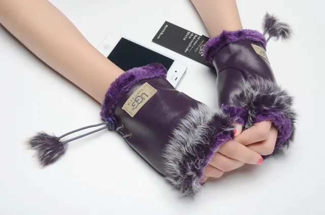 UGG Fur-Trimmed Leather Pouch Bucket Bag