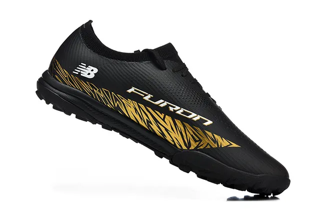 New Balance Black Gold Low-Cut Synthetic Upper Graphic Stripe Sneakers